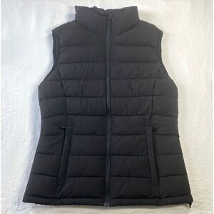 Calvin‎ Klein Women Black Quilted Puffer Vest Sorona Aura Full Zip Size S